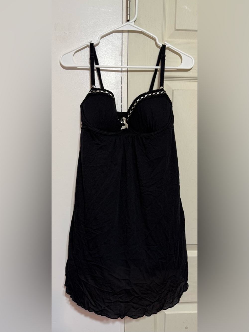 Black Embellish Chemise Gown